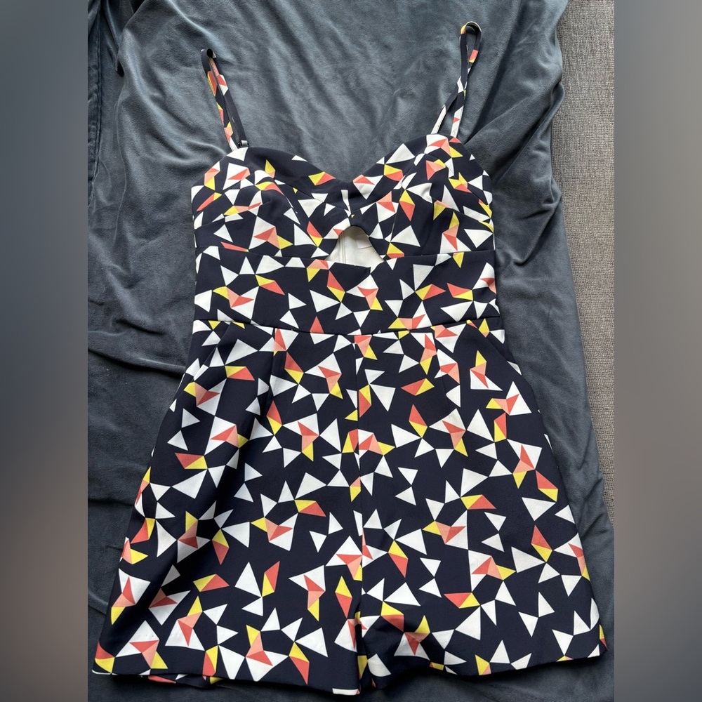 Revolve Print Black Romper with Cutout - Yumi Kim
